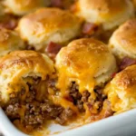 Bacon Cheeseburger Biscuit Casserole