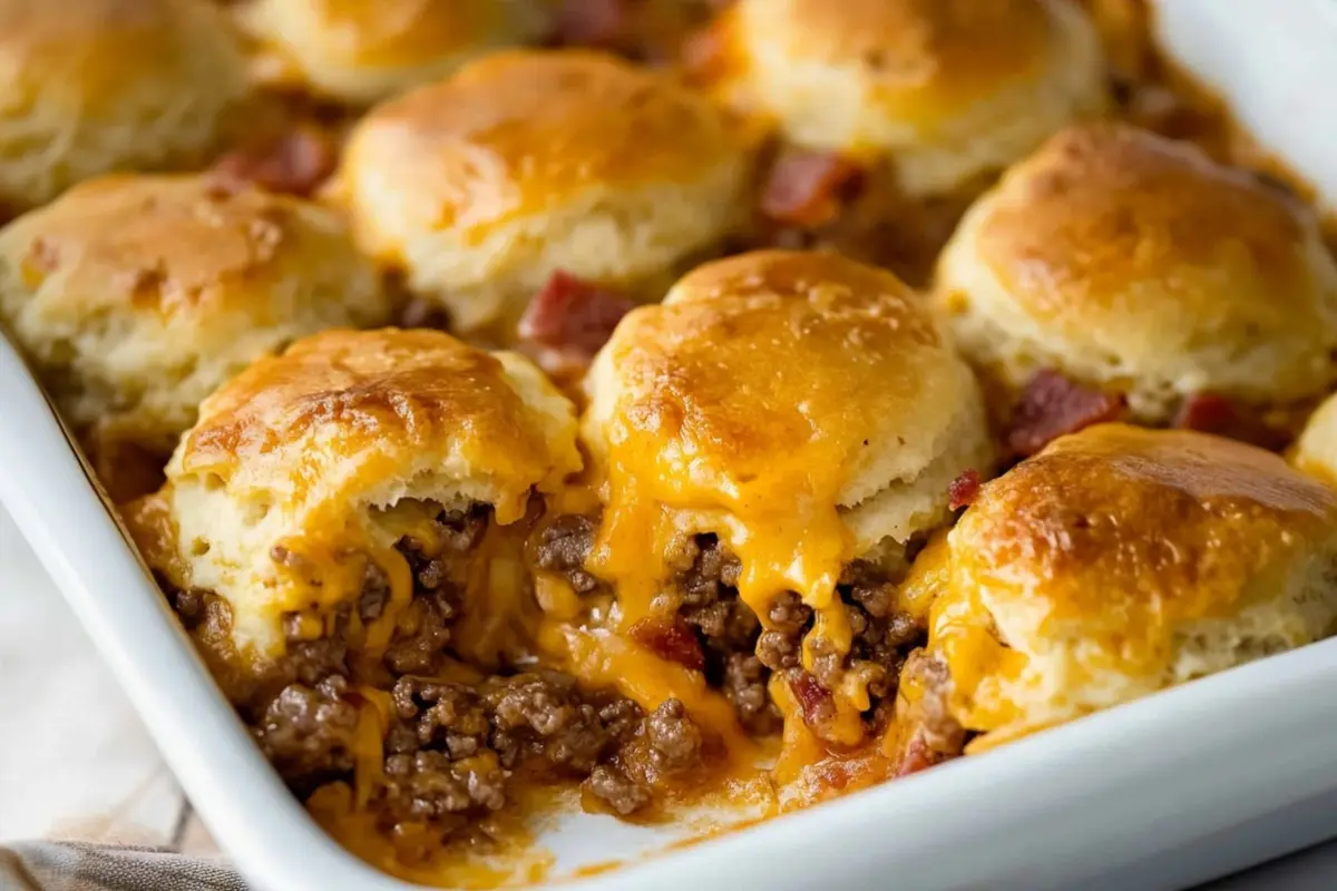 Bacon Cheeseburger Biscuit Casserole