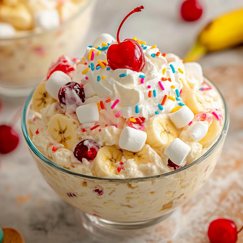 Banana Split Fluff recipe