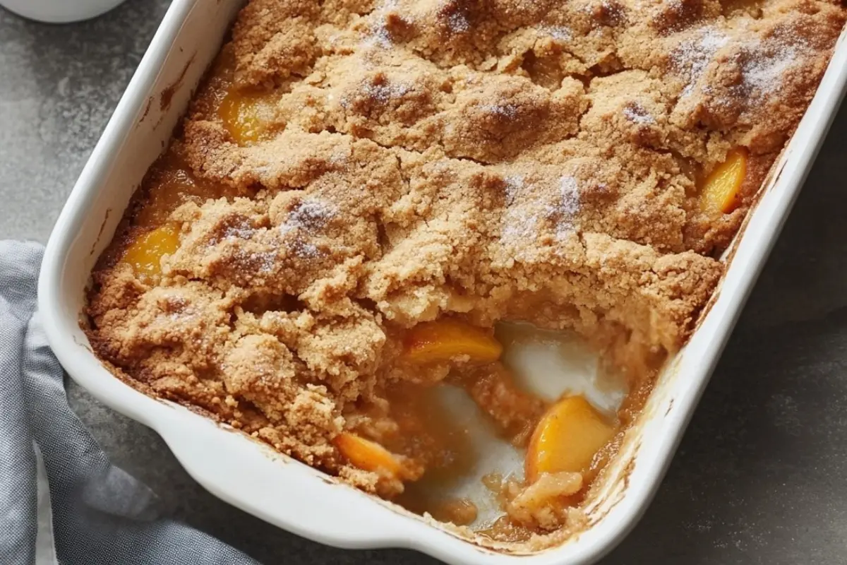 Brown Butter Sugar Cookie Peach Cobbler