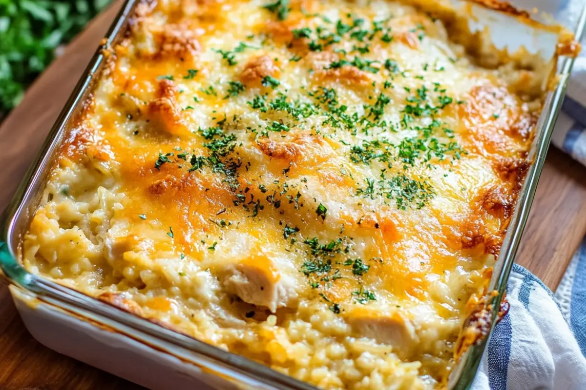 Cheesy Chicken and Rice Casserole