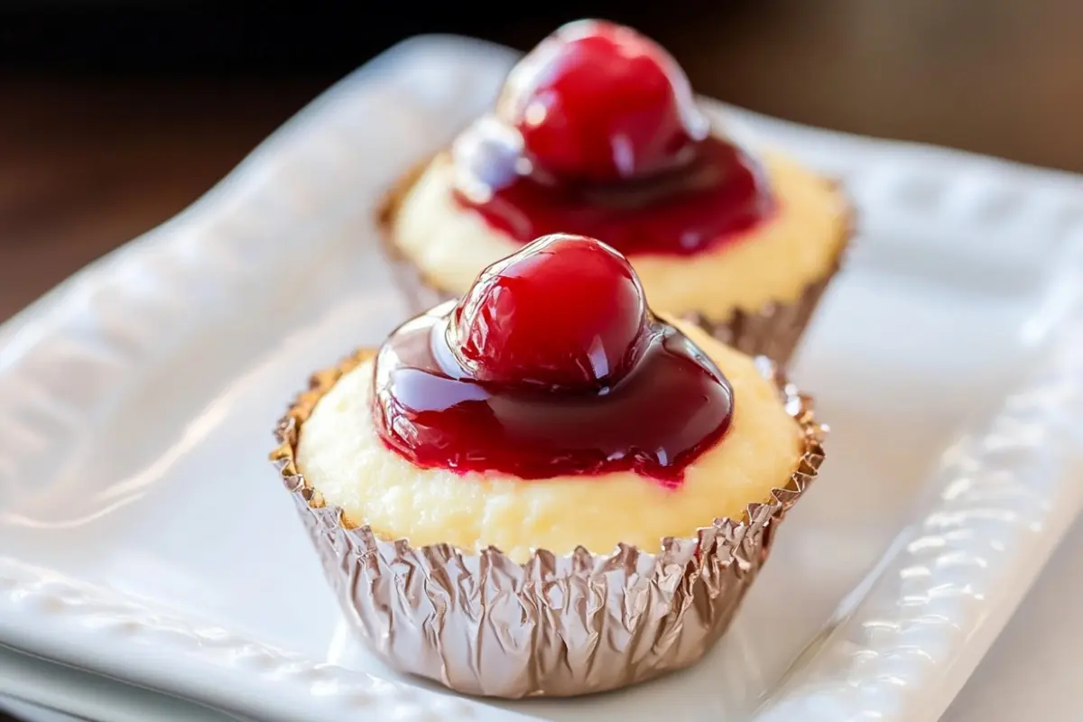 Cherry No-Bake Mini Cheesecakes