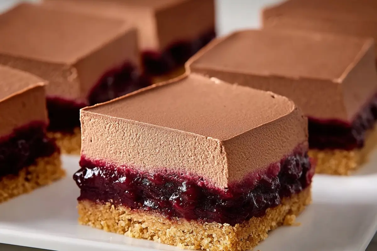 Chocolate-cherry cheesecake bars