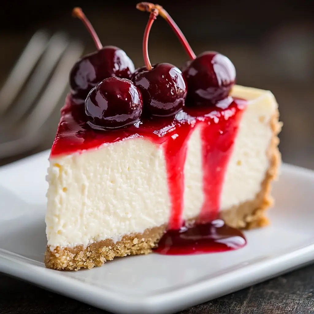 Classic Cheesecake Recipe with Cherry Sauce