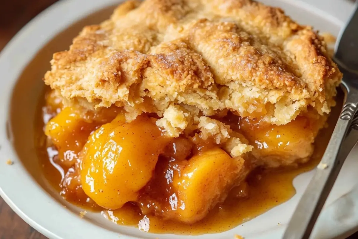 Easy Vegan Peach Cobbler
