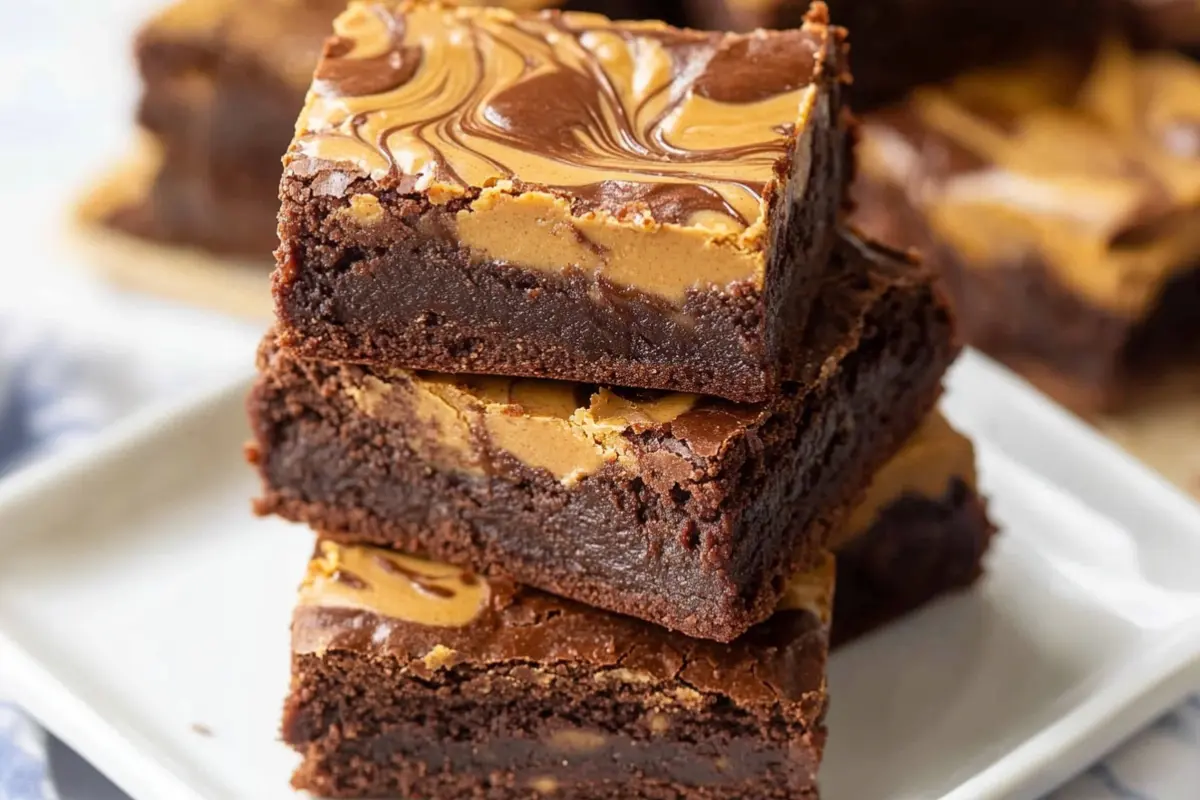 Fudgy and chewy Peanut Butter Brownies