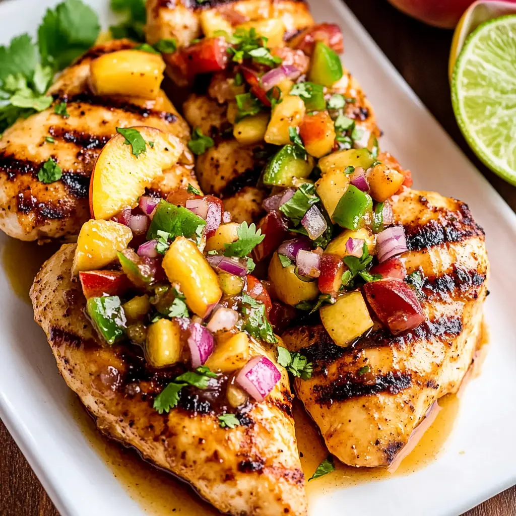Grilled Hot Honey Chicken Recipe with Fresh Peach Salsa