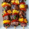 Hawaiian grilled beef skewers