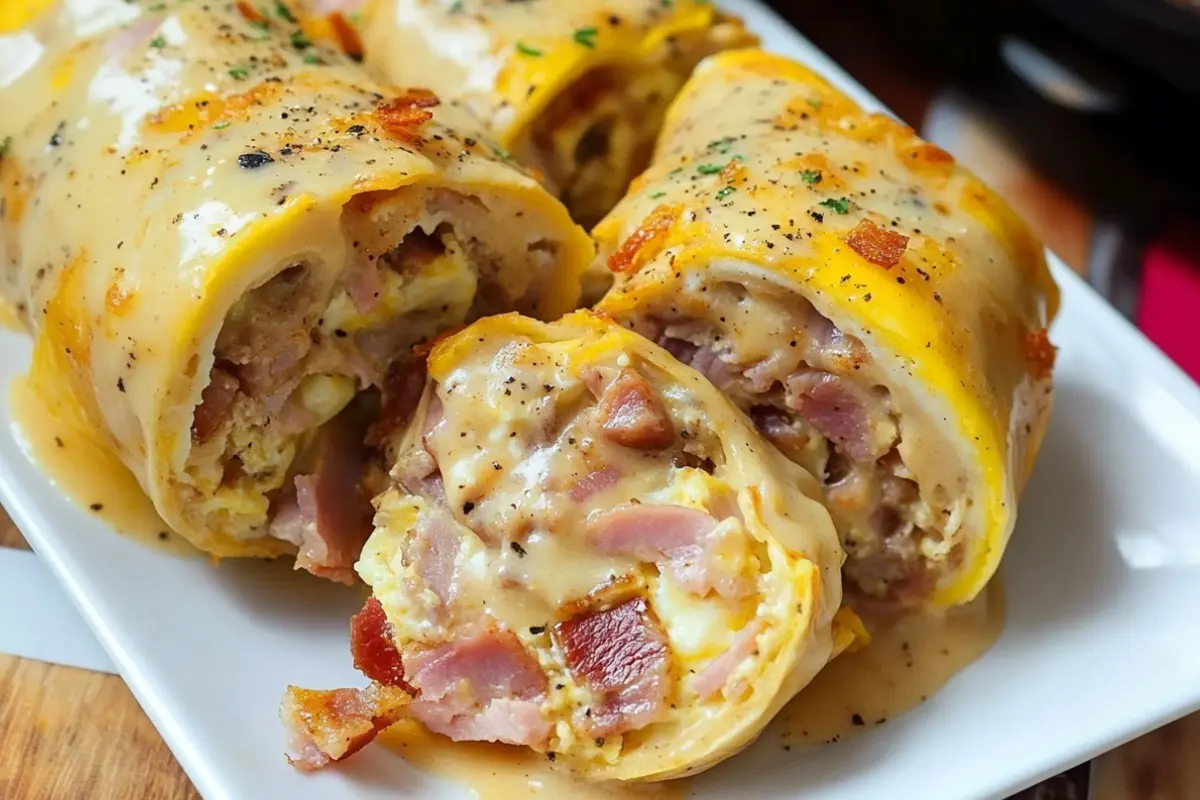 High-Protein Sausage Gravy Breakfast Roll-Ups