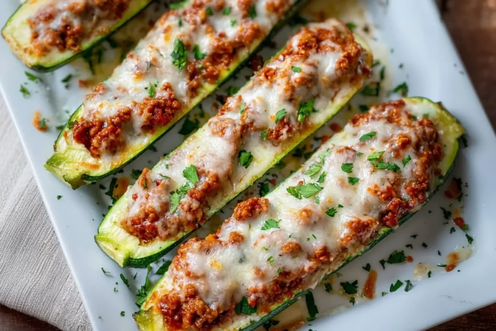 Italian Stuffed Zucchini Boats
