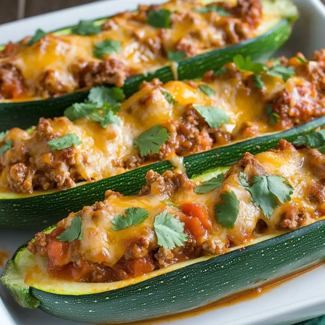 Low Carb Taco Stuffed Zucchini Boats recipe