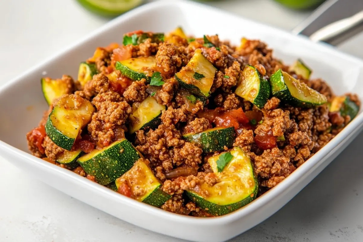 Mexican Zucchini and Ground Beef Skillet
