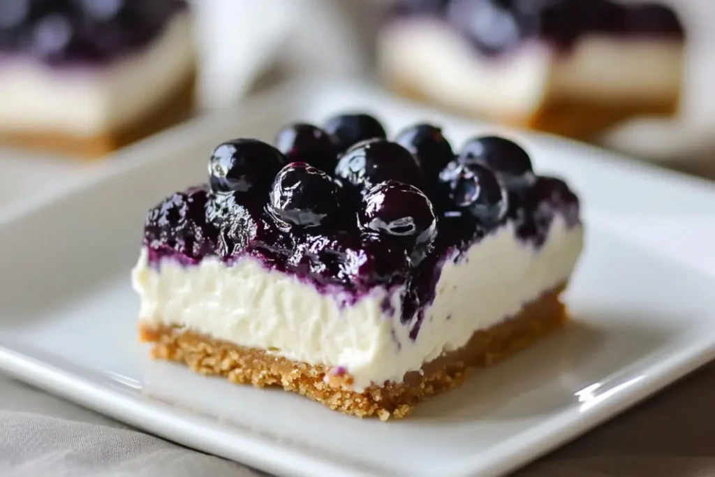 No Bake Blueberry Lemon Cheesecake Bars