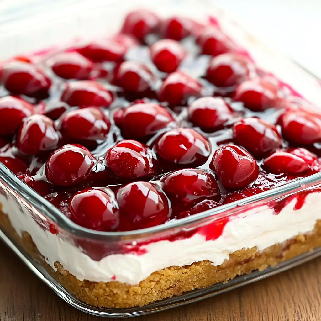 No-Bake Cherry Cheesecake Lasagna