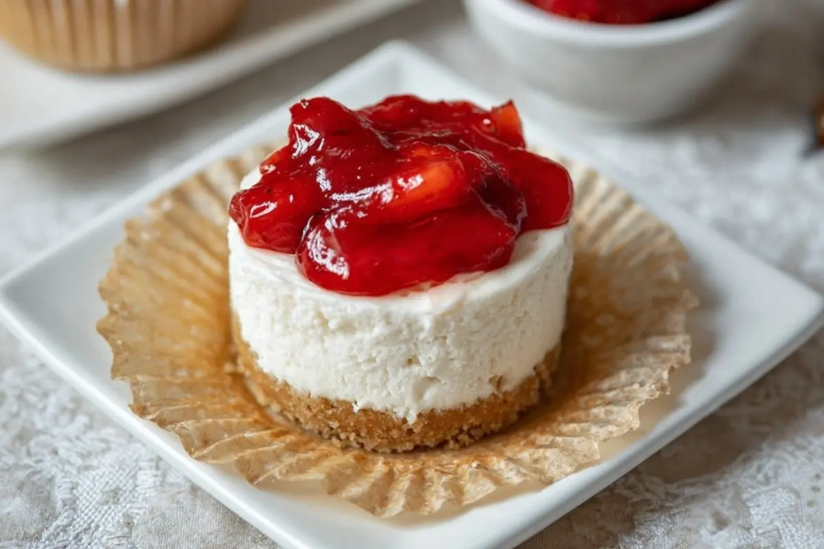 No-Bake Mini Low-Carb Keto Strawberry Cheesecakes