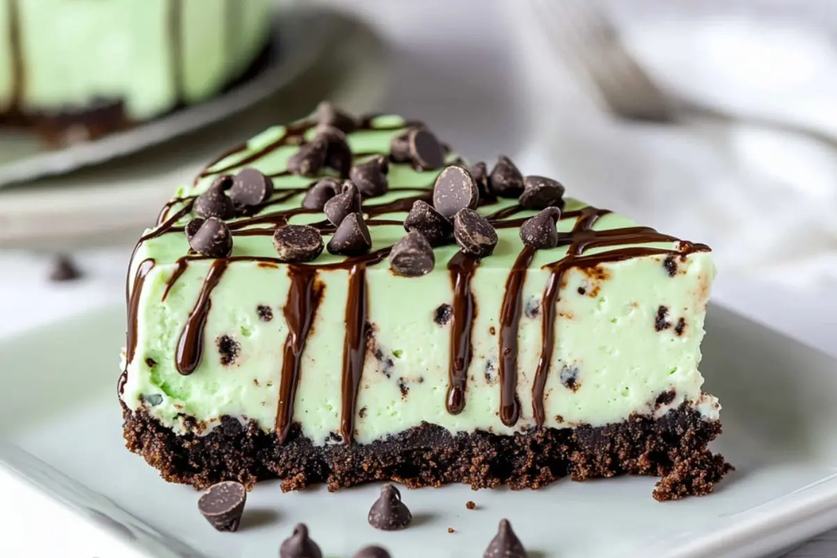 No Bake Mint Chocolate Cheesecake
