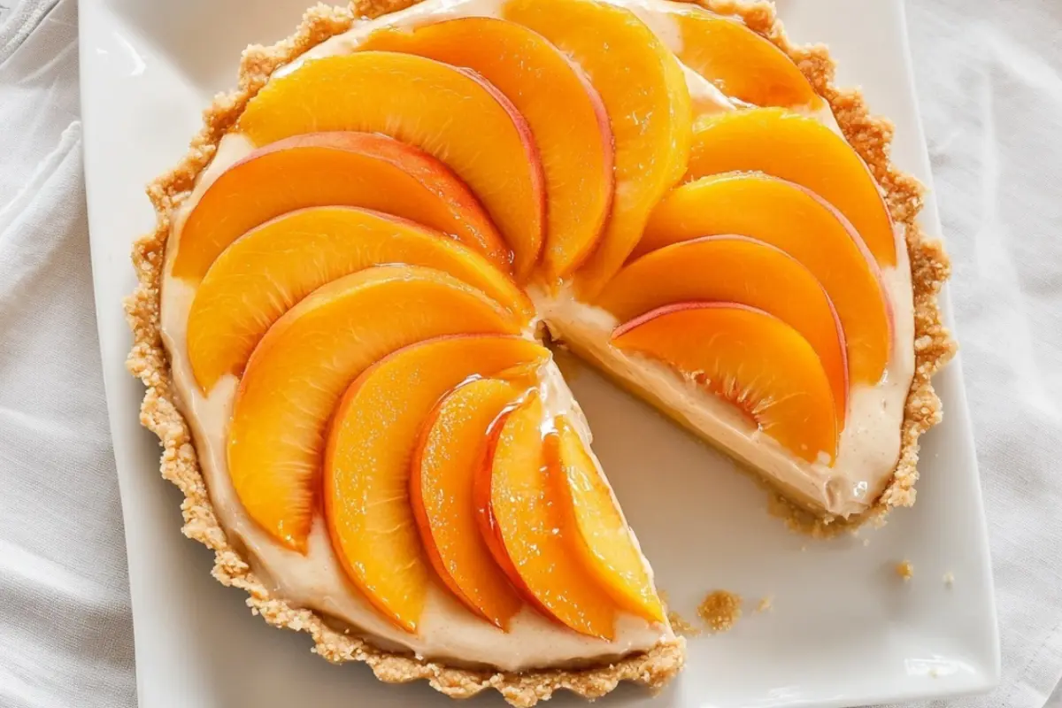 No Bake Vegan Peach Cream Pie