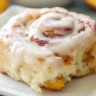 Peach Cinnamon Rolls with a Cream Cheese Glaze