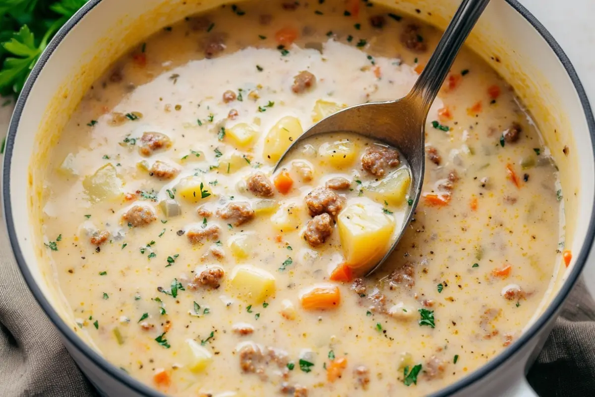 Cheesy Sausage Potato Soup