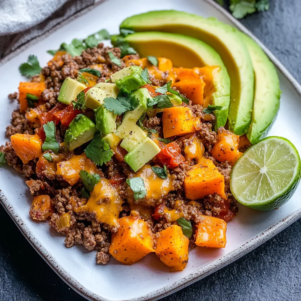 Southwest Ground Beef Recipe and Sweet Potato Skillet