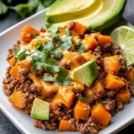 Southwest Ground Beef and Sweet Potato Skillet