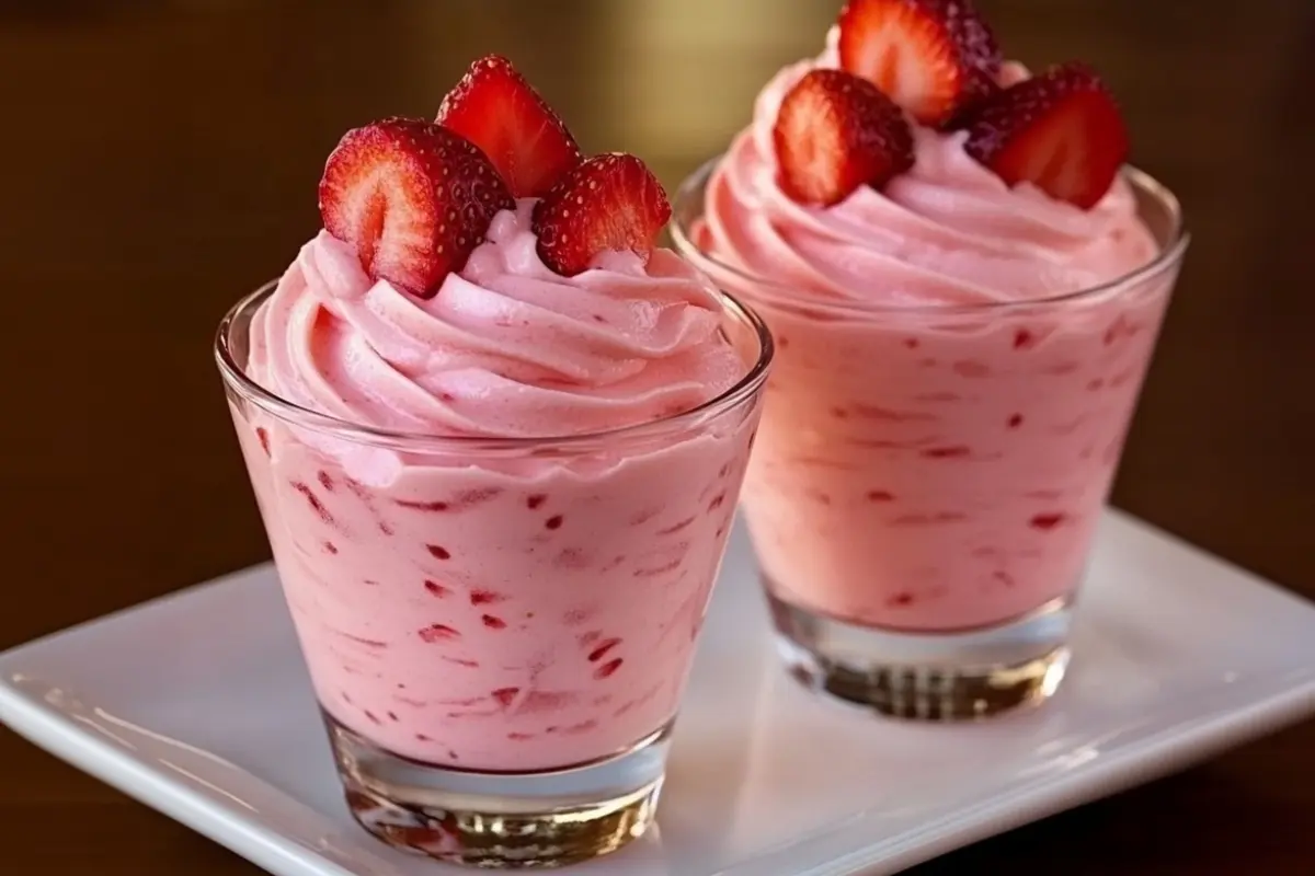 Strawberry Fluff Salad Mousse Cups Recipe