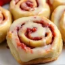 Strawberry Rolls with cream cheese glaze