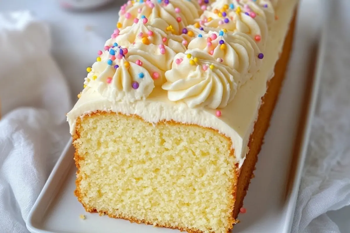 Vanilla Loaf Cake with Vanilla Buttercream