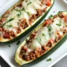 Zucchini Stuffed with Ground Beef and Rice