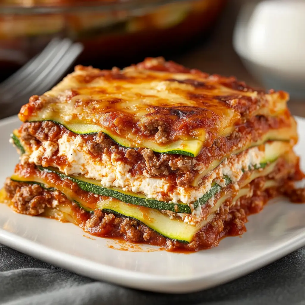 beef and zucchini noodle lasagna Recipe