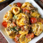 Bacon Cheeseburger Skillet Tortellini