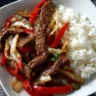 Black pepper beef stir-fry