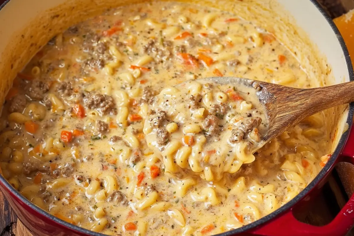 Cheeseburger Macaroni Soup