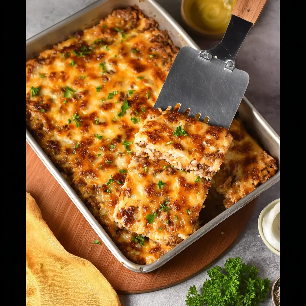 Cheesy Ground Beef Rice Casserole Recipe