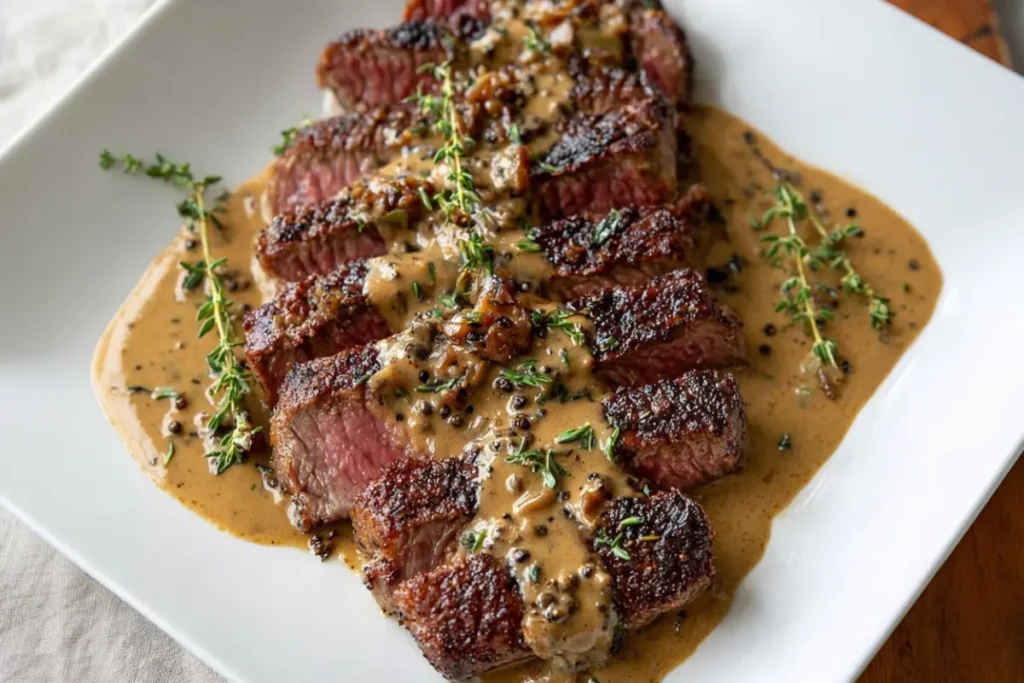 Classic Steak Au Poivre recipe