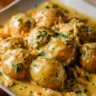 Creamy Garlic Sauce Baby Potatoes