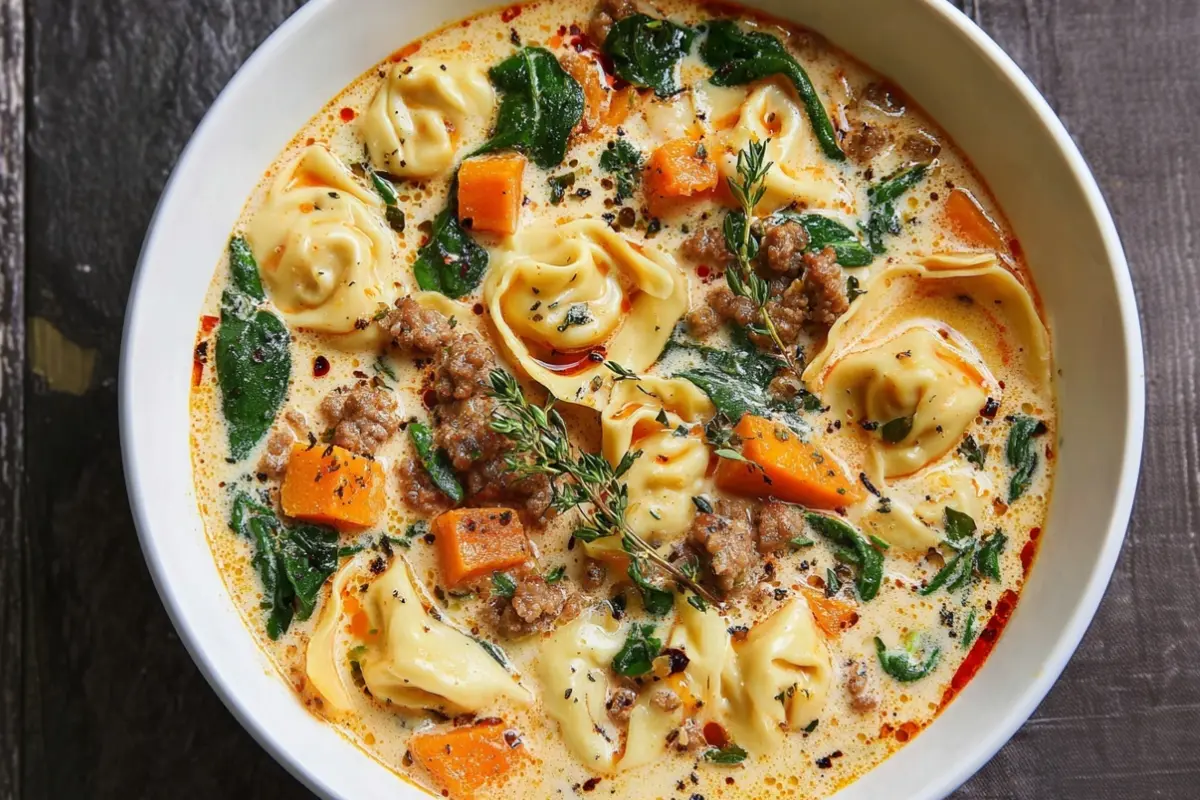 Creamy Sausage Tortellini Soup