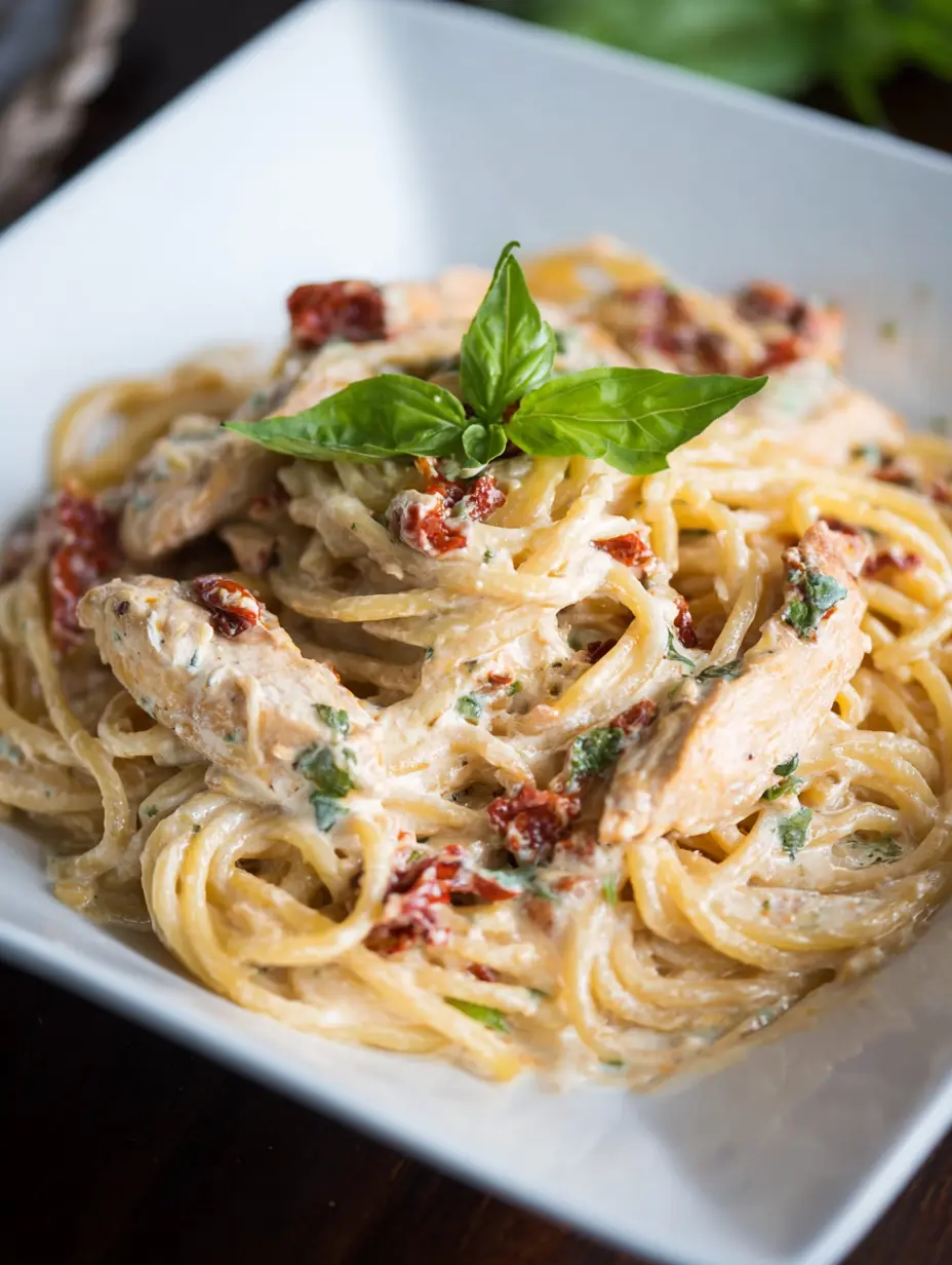Creamy Sun Dried Tomato Chicken Pasta Recipe