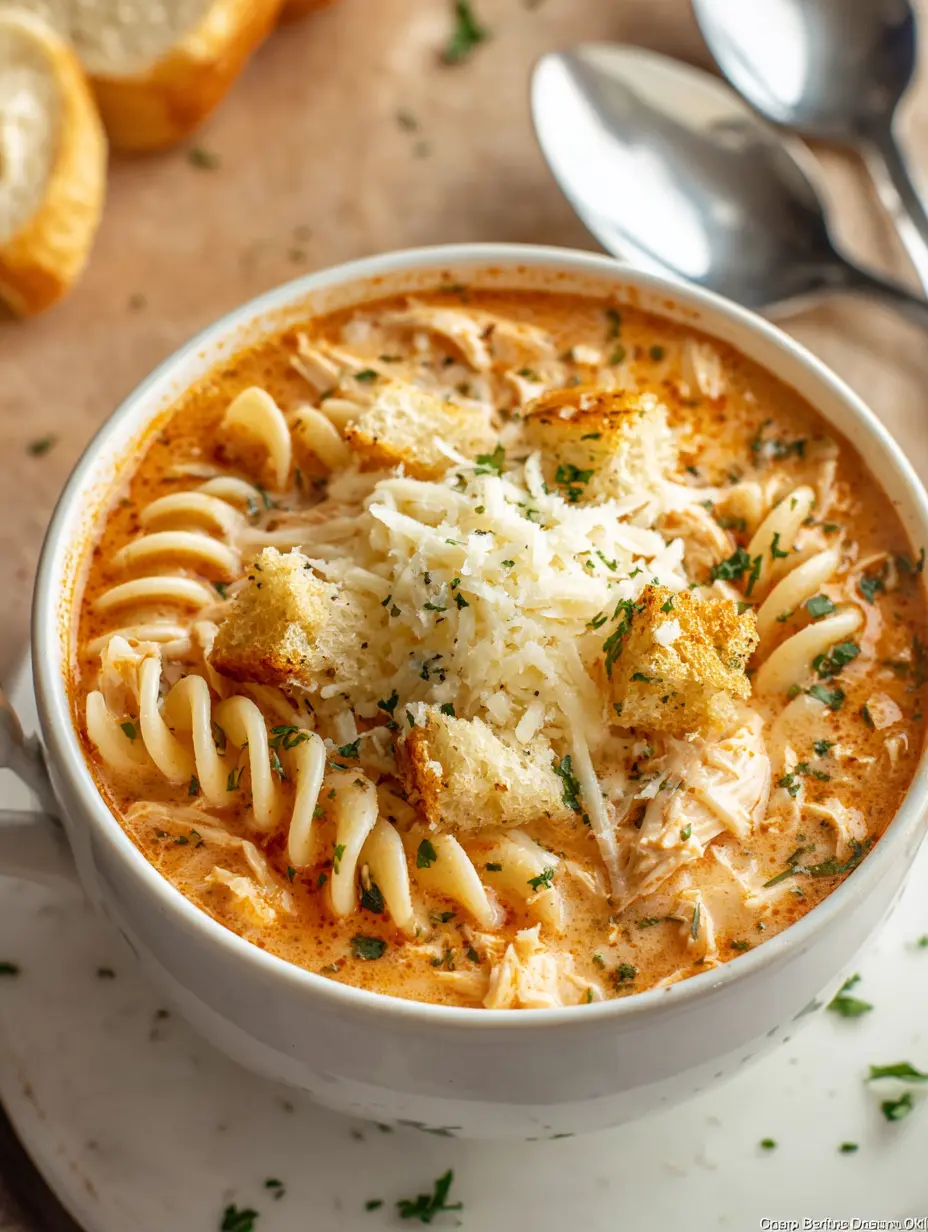 Crockpot Chicken Parmesan Soup