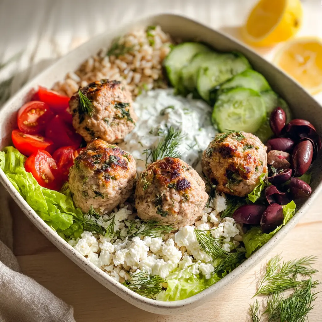 Greek Chicken Meatballs Recipe with Homemade Tzatziki Sauce