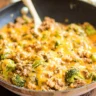 Low Carb Cheesy Beef and Broccoli Rice Skillet