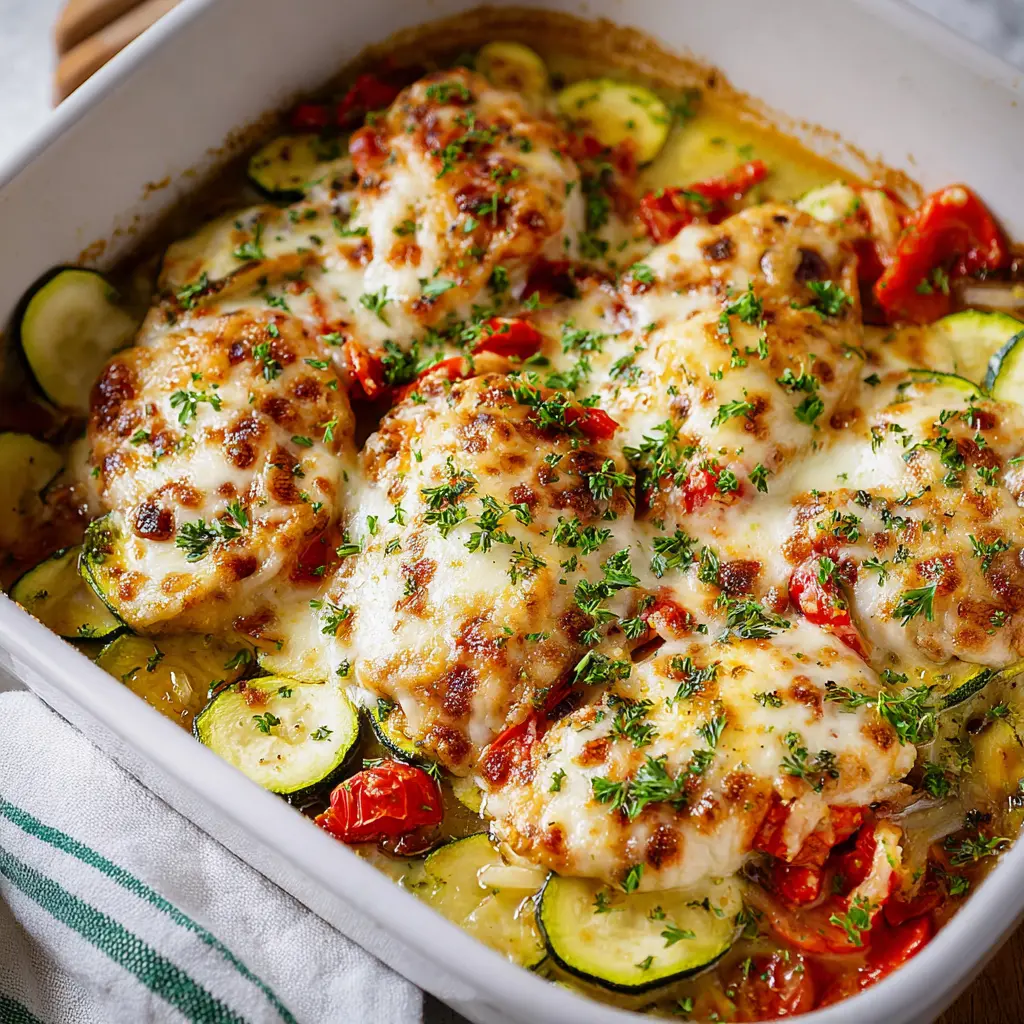 Mediterranean Chicken Zucchini Bake Recipe