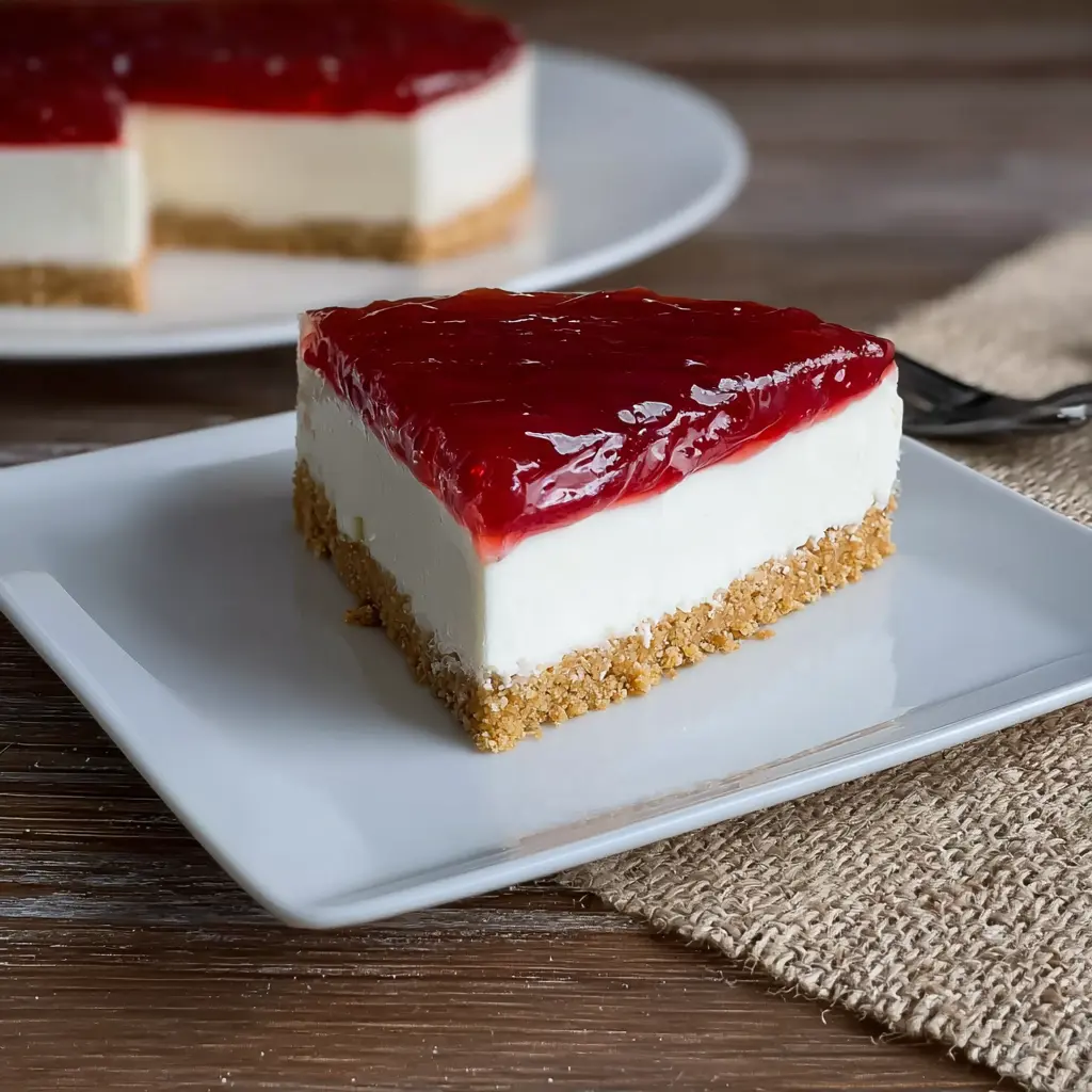 No Bake Cheesecake With Jam Topping