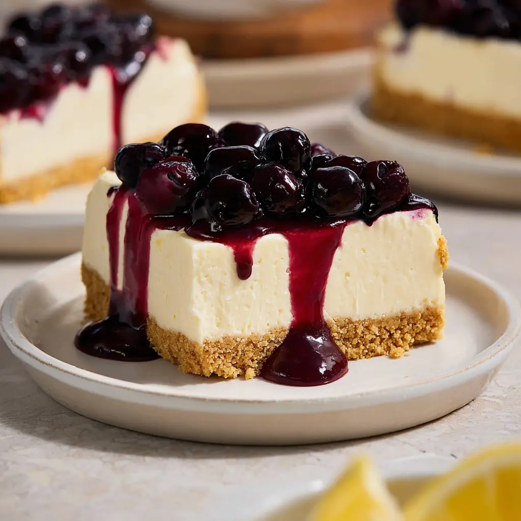 No-Bake Lemon Blueberry Cheesecake Recipe