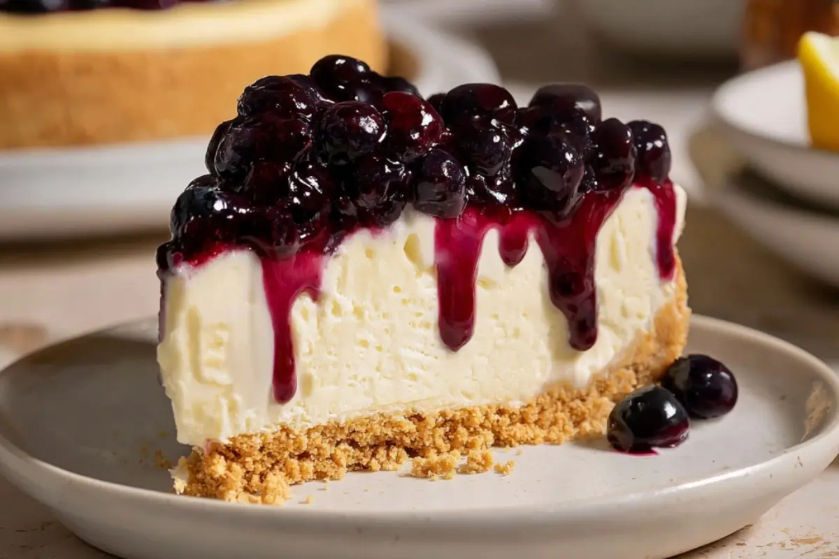 No-Bake Lemon Blueberry Cheesecake