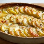Scalloped Potatoes with Caramelized Onions and Gruyere