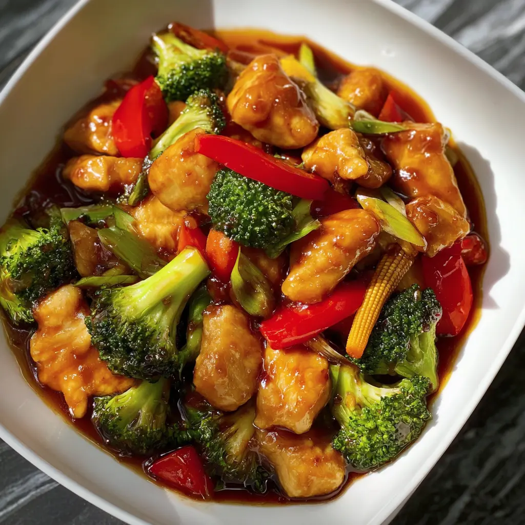 Szechuan Chicken Recipe with Broccoli and Red Peppers
