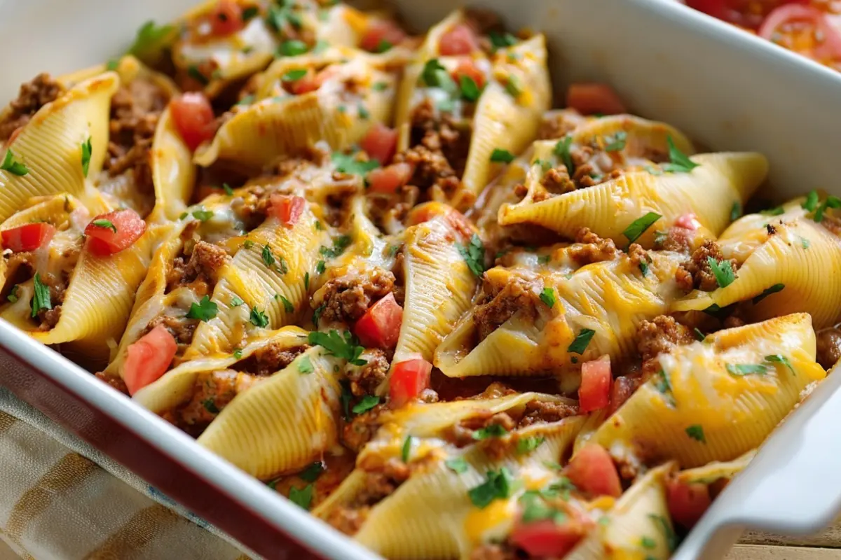TACO-STUFFED PASTA SHELLS