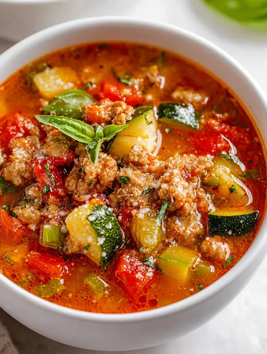 Zucchini Tomato Italian Sausage Soup Recipe
