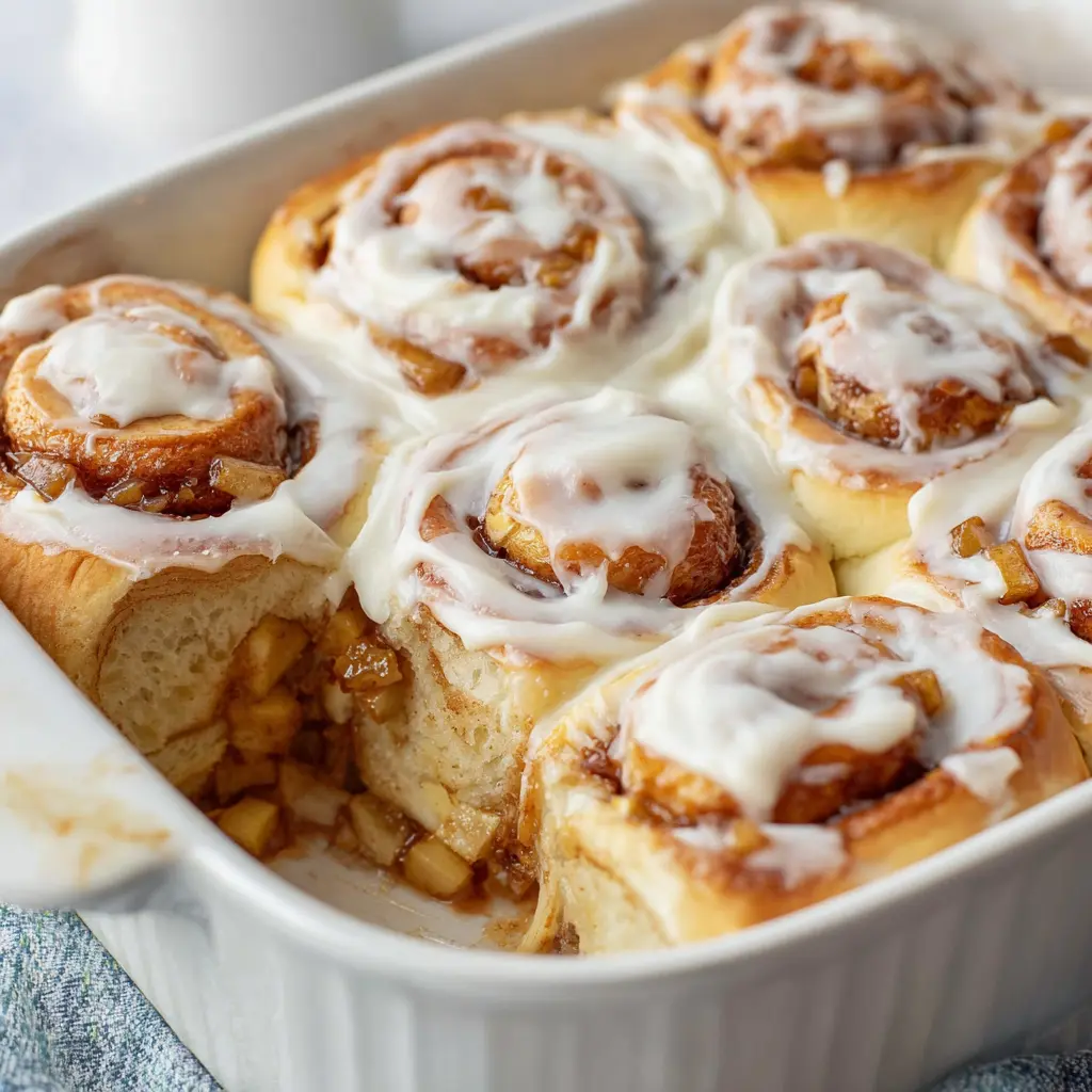 Apple Pie Cinnamon Rolls With Cream Cheese Icing